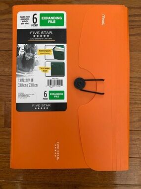 Five Star 6 Pocket Plastic Expanding File